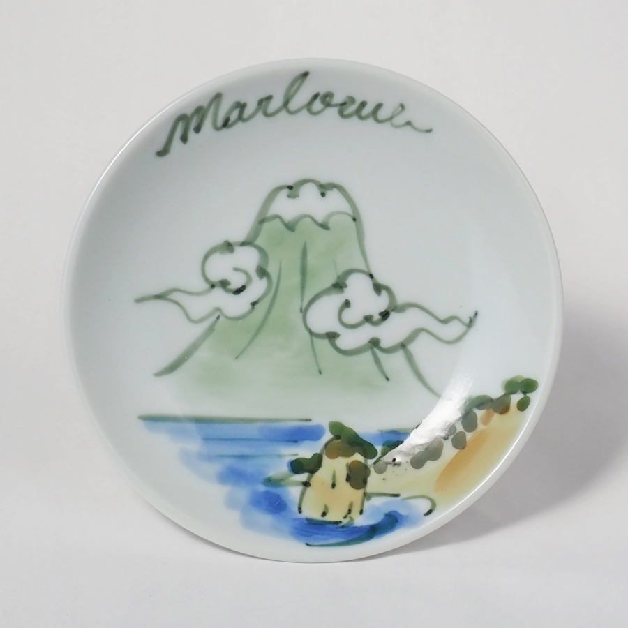 ✨新品、飾り皿、作家品、大皿、裏の模様も素敵 ス30 六角洋皿 誕生花たちのブーケ アンティークカラー - 益子