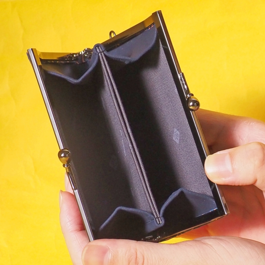 印傳×MARLOWE 横長がま口 マーロウ